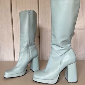 Vintage light blue Aldo zip up boots
